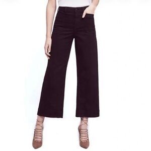 Pilcro Superscript High Rise Wide Leg Crop Jeans Black 26 Cotton Spandex Neutral